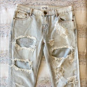 One teaspoon baggies boyfriend jeans distressed